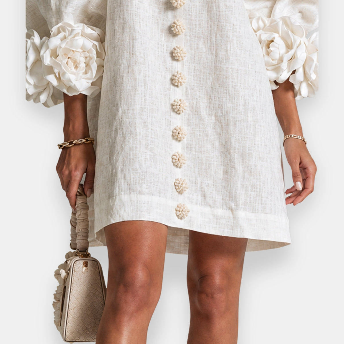 Monique | Rosette Sleeve Shift Dress