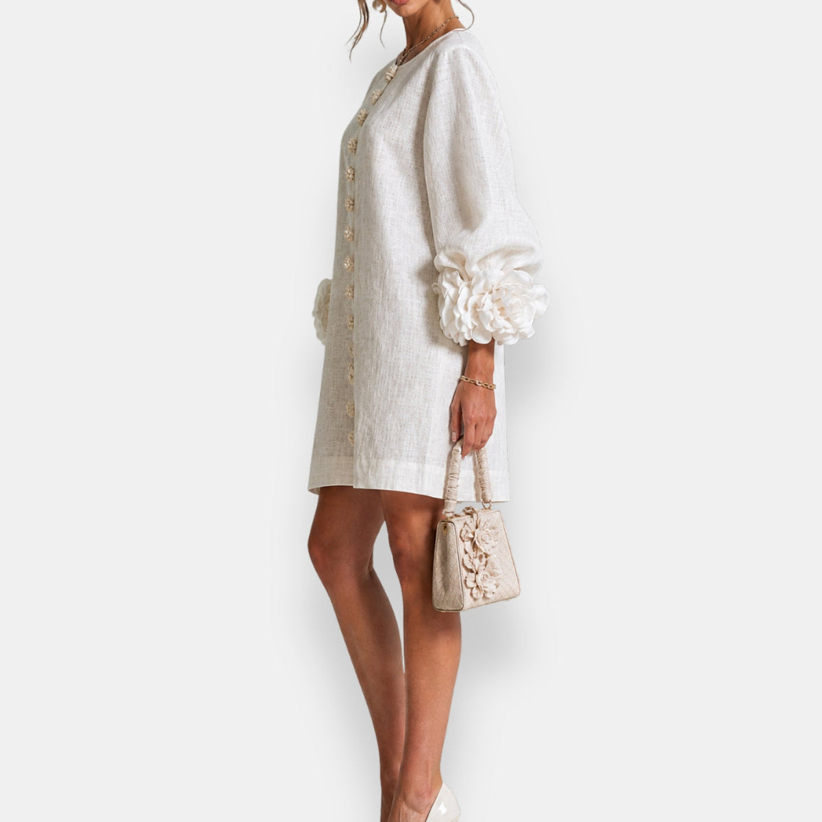 Monique | Rosette Sleeve Shift Dress