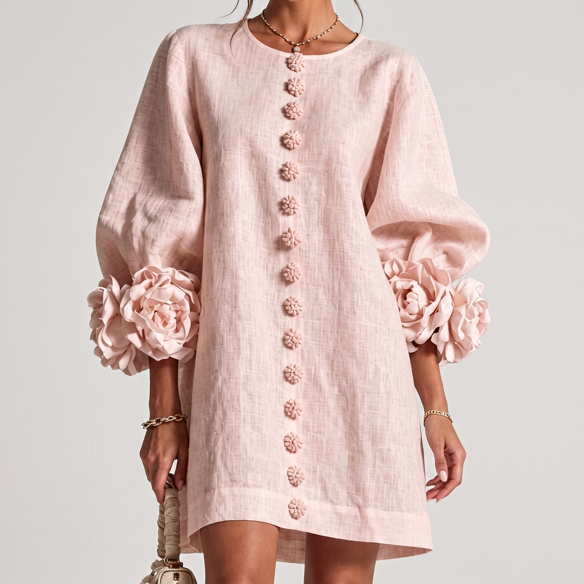 Monique | Rosette Sleeve Shift Dress