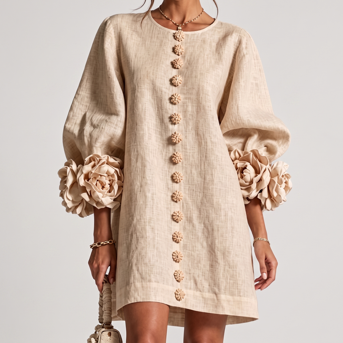 Monique | Rosette Sleeve Shift Dress