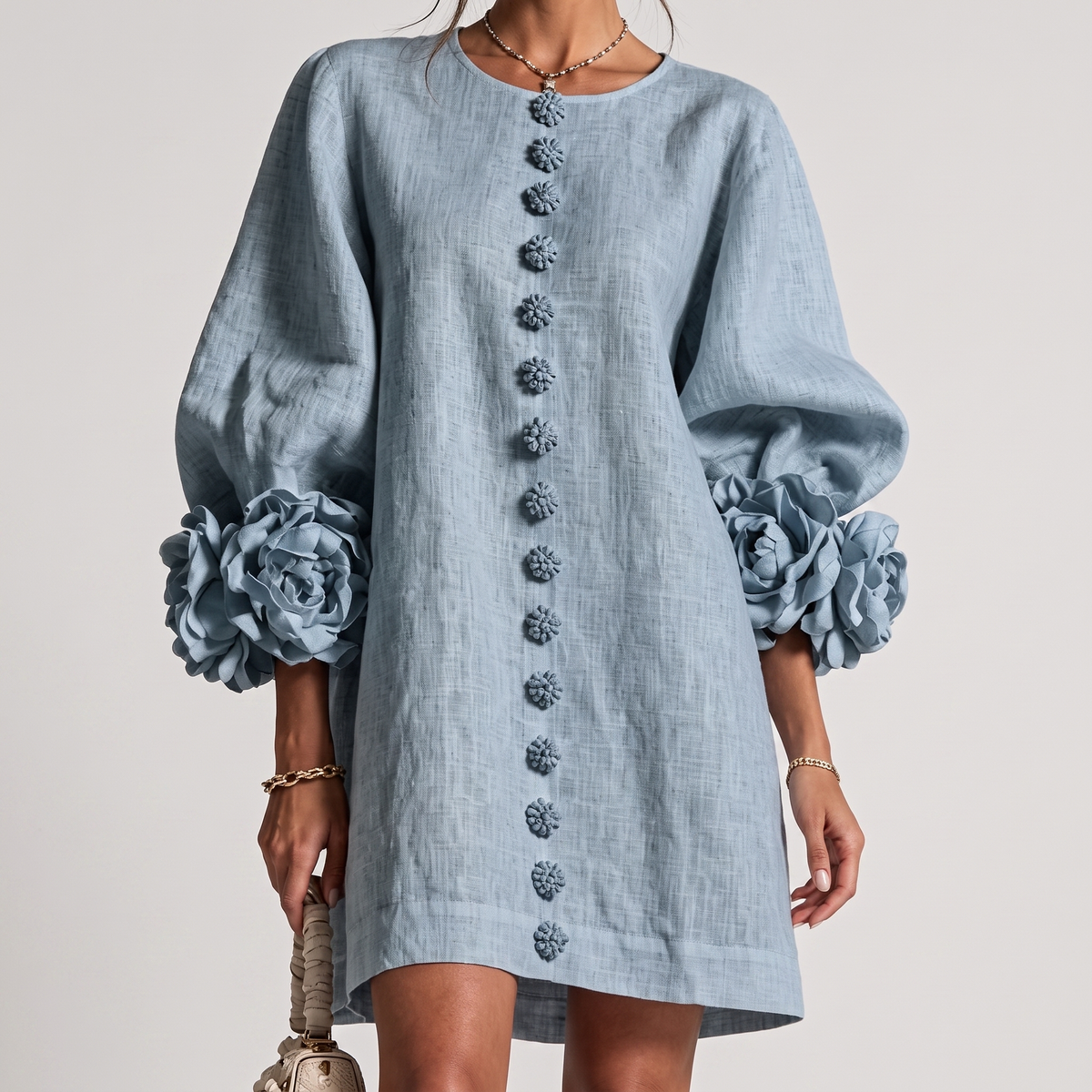 Monique | Rosette Sleeve Shift Dress