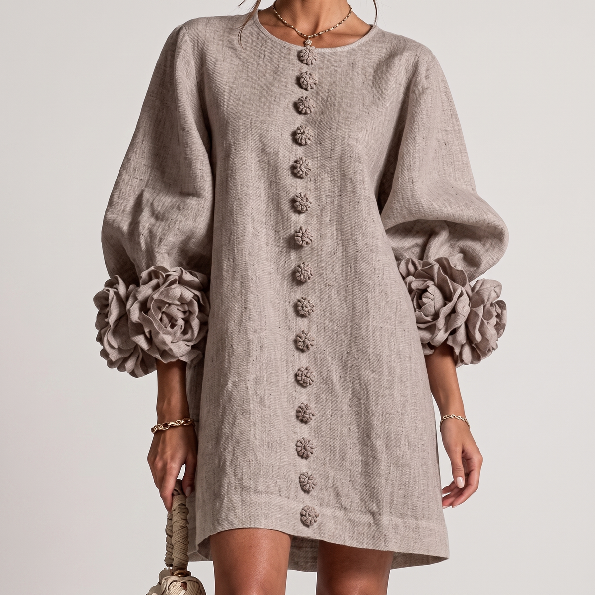 Monique | Rosette Sleeve Shift Dress