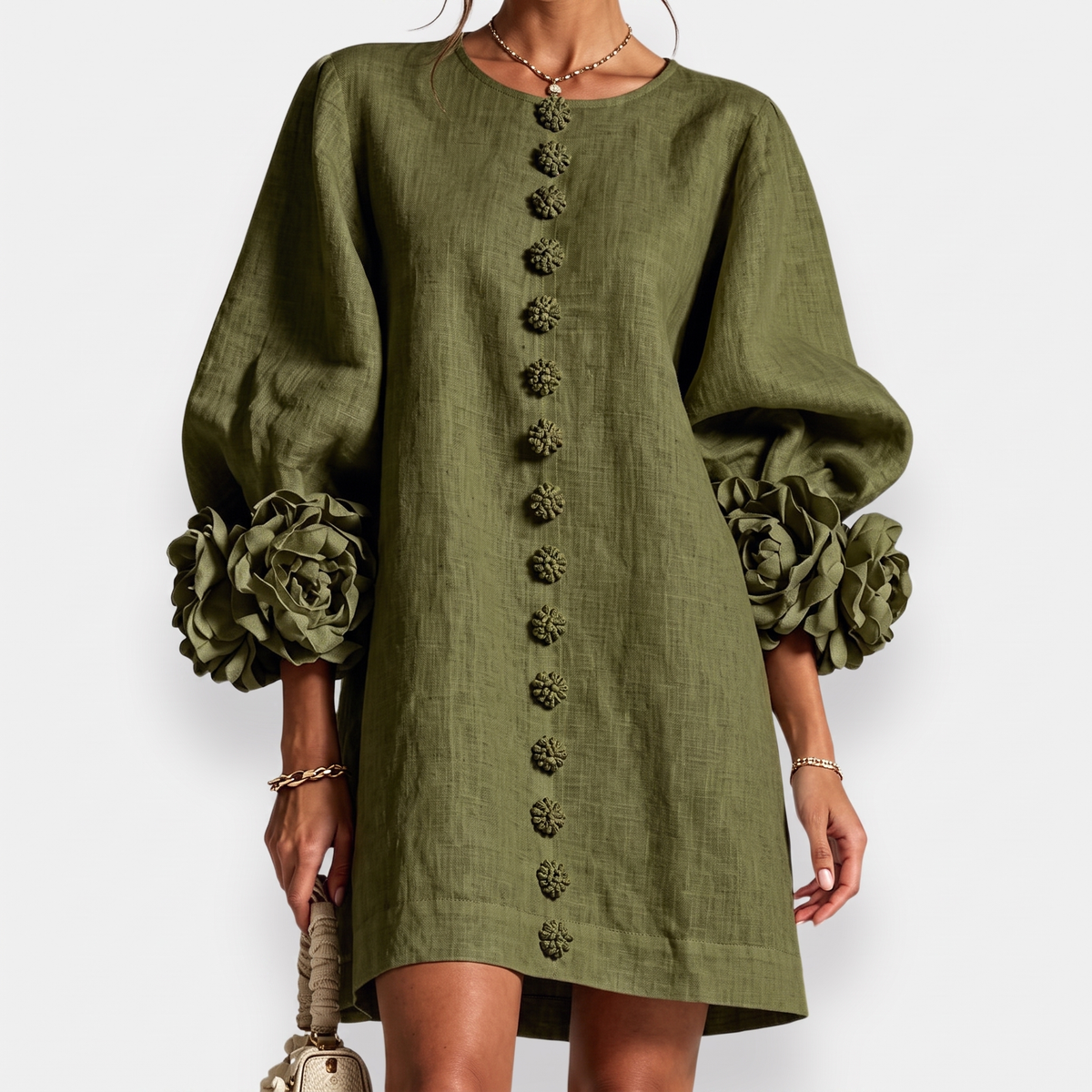 Monique | Rosette Sleeve Shift Dress