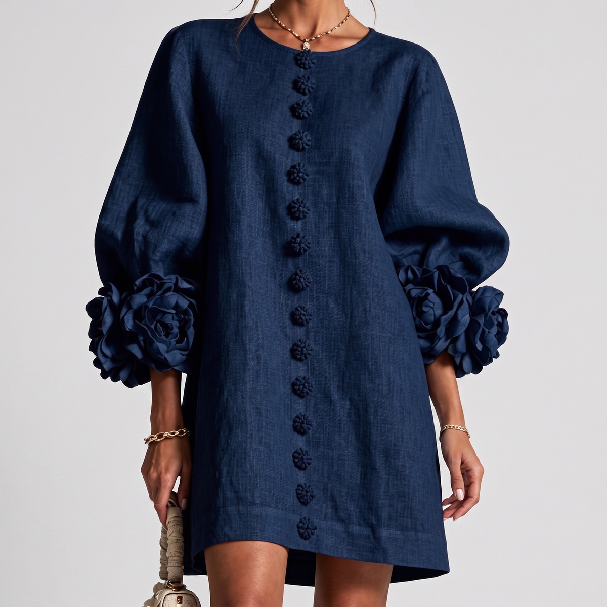 Monique | Rosette Sleeve Shift Dress