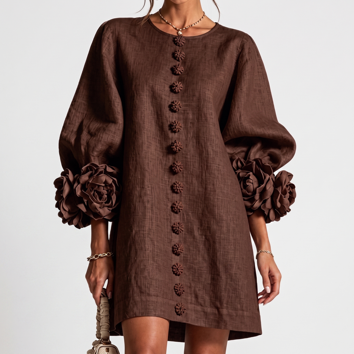 Monique | Rosette Sleeve Shift Dress