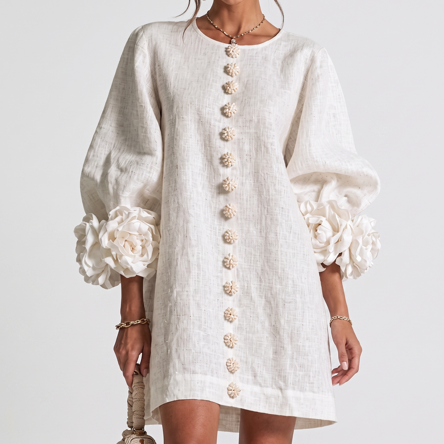 Monique | Rosette Sleeve Shift Dress